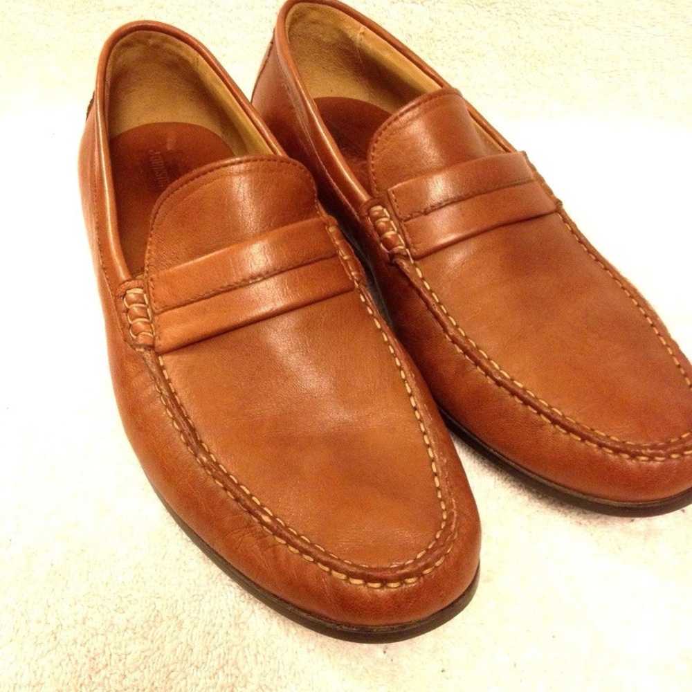 Johnston & Murphy Cresswell Venetian Leather Loafers in Cognac